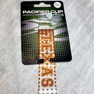 New Texas Long Horns Pacifier Clip